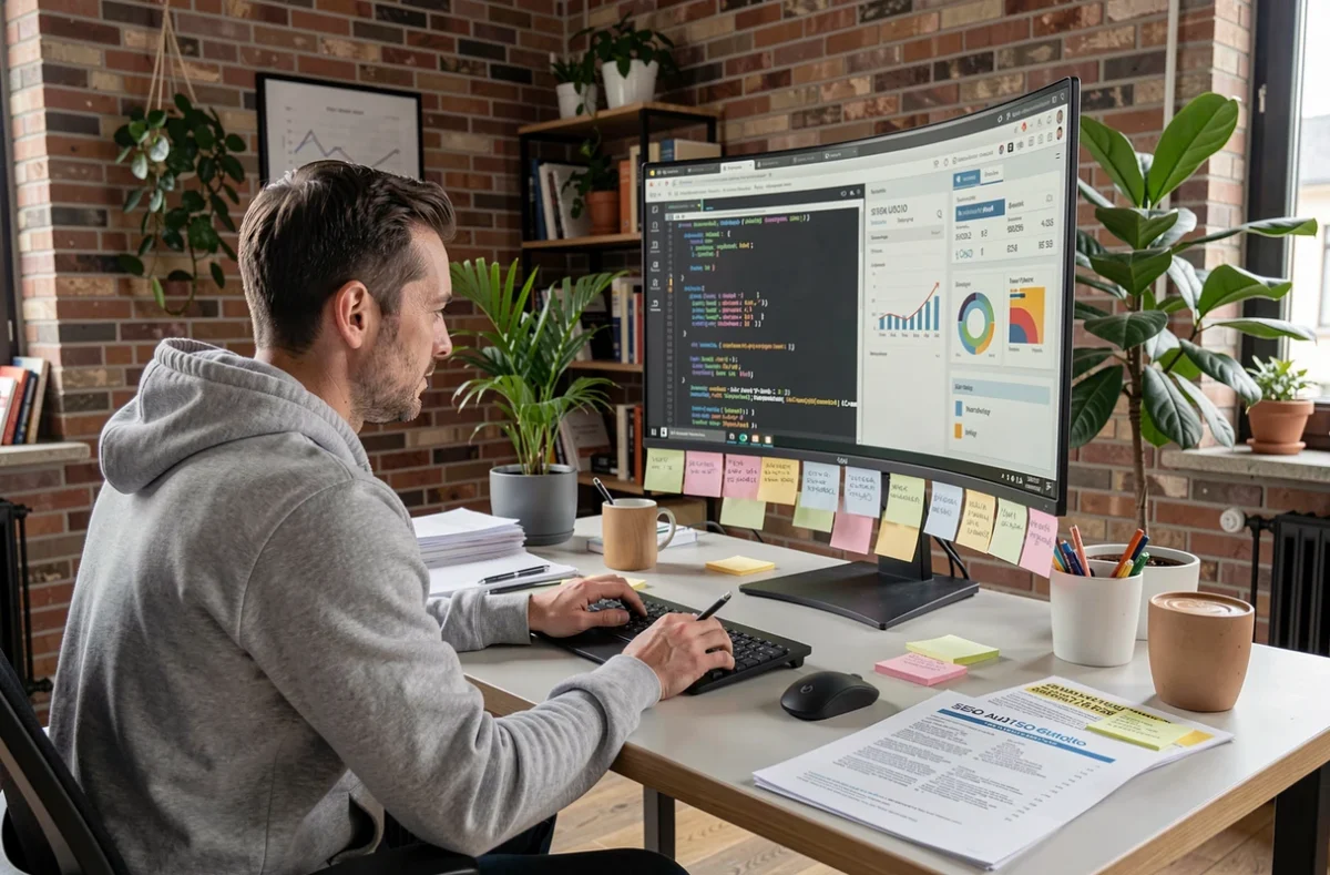 Développeur web de l'agence Cibeo à Mulhouse travaillant sur un audit SEO et du code de référencement