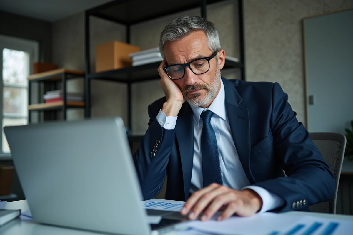 Analyste financier en costume dans un bureau moderne