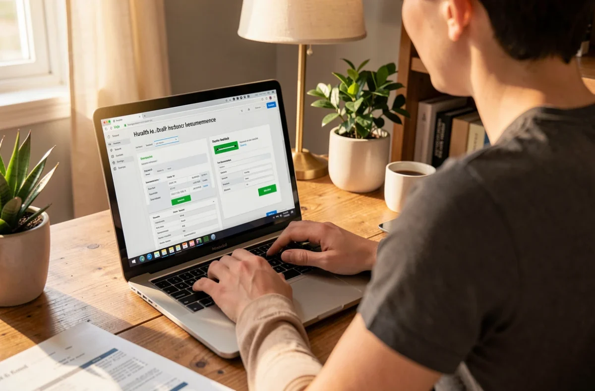 Assuré consultant son compte ameli sur un ordinateur portable