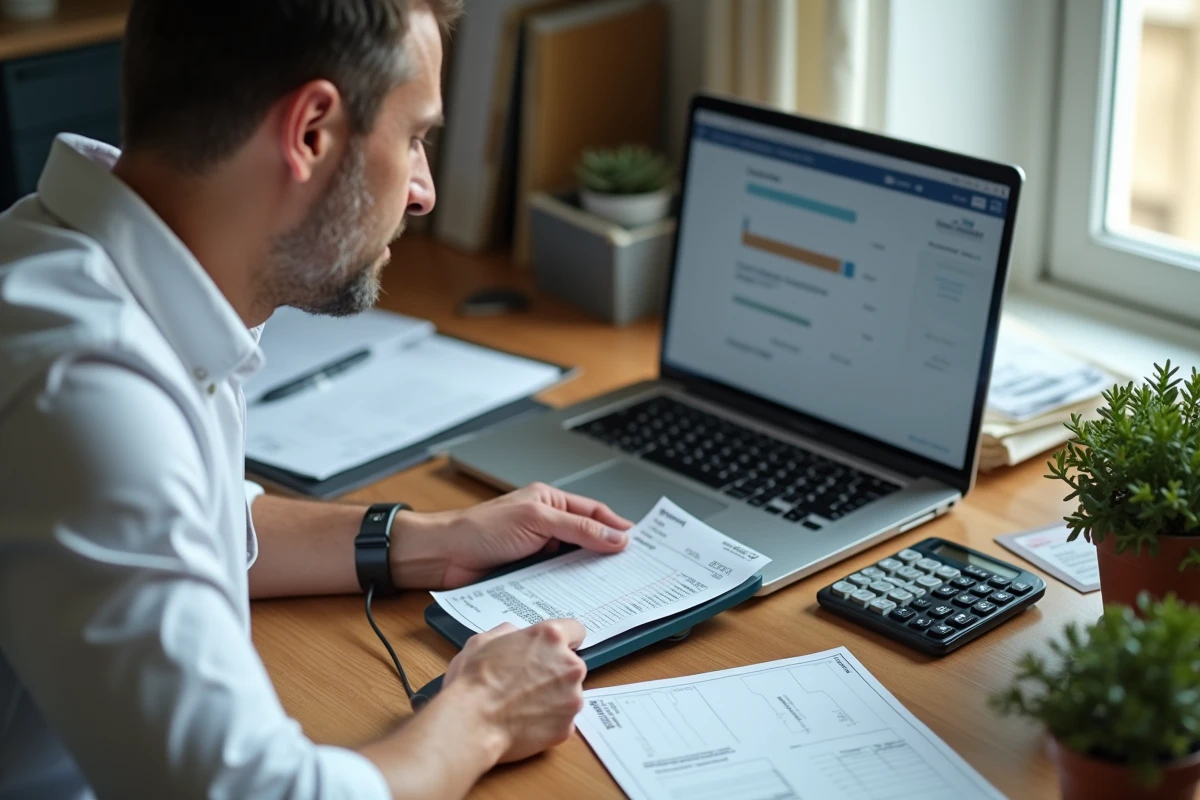 Entrepreneur numérisant des reçus pour automatiser la saisie comptable avec un logiciel dédié