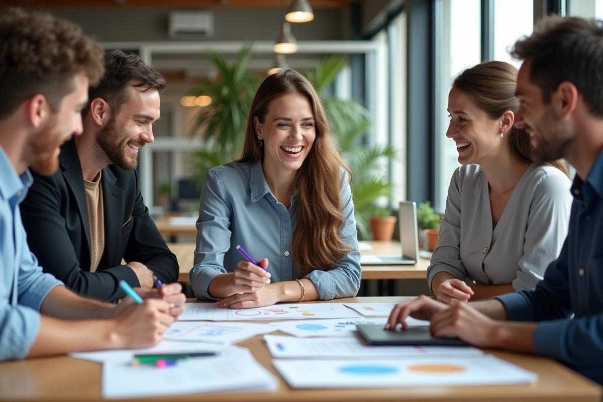 Equipe de jeunes professionnels en réunion