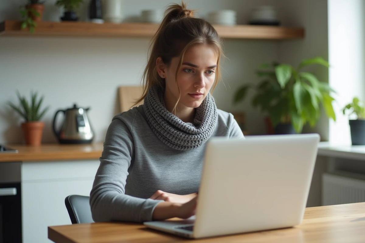 Jeune femme comparant prix d