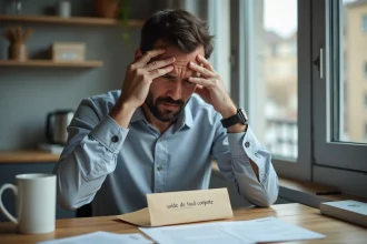 Homme inquiet avec papiers solde de tout compte