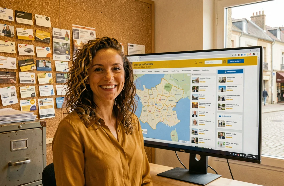 Community manager présentant l'annuaire en ligne Pros de la Visibilité dédié aux professionnels d'Eure-et-Loir